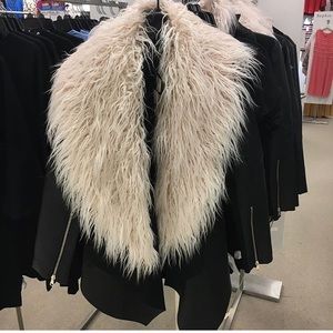 The Limited jacket faux leather faux fur